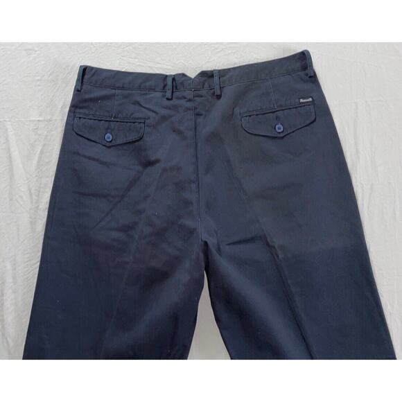 Faconnable Vintage Washed Pleated Chino Pants. Navy Blue, Actual 37. NWOT!! - Picture 6 of 7